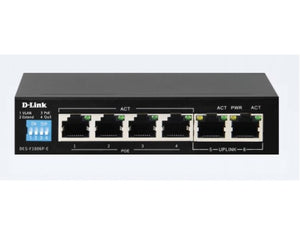 DLINK POE SWITCH 4 PORT 4 NORMAL + 2 NORMAL UPLINK DESF1006PE