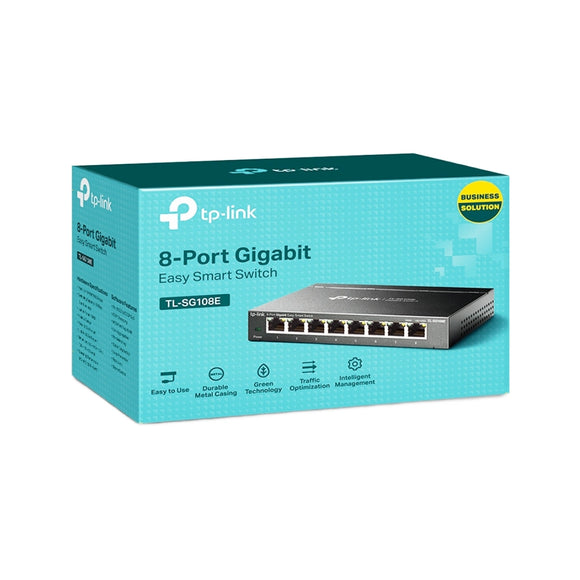 TP-Link Desktop Switch 8 Port Easy Smart Gigabit TL-SG108E (Metal Body)   BROOT COMPUSOFT LLP 