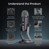 Digitek DM-601 Metal Desktop USB Microphone with Shock Mount & Adjustable Stand   BROOT COMPUSOFT LLP  