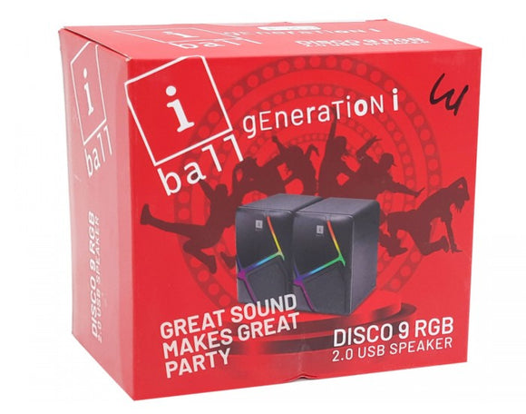 IBALL AUX SPEAKER 2.0 RGB (USB POWERED) DISCO 18 6W