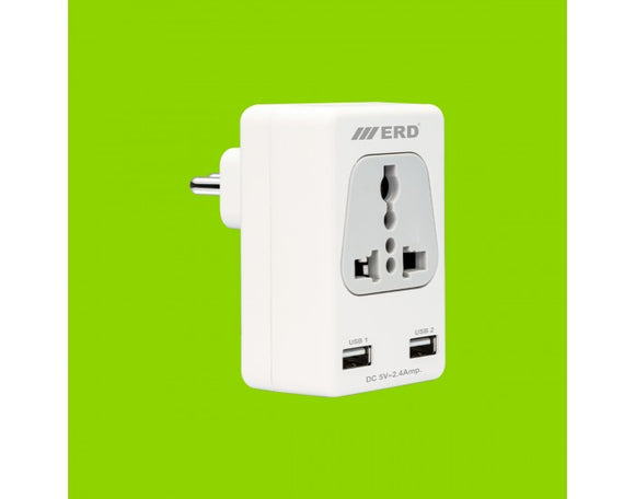 ERD MOBILE CHARGER ADAPTER WITH 6A UNIVERSAL POWER SOCKET