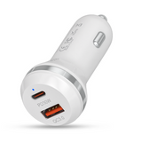 Tempt 48W Electra Max Fast Car Charger with Dual Output White