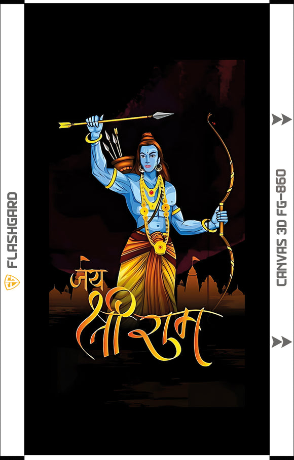 Flashgard 3D Sheet for Mobile Back Jai Sri Ram Bow arrow FG-860