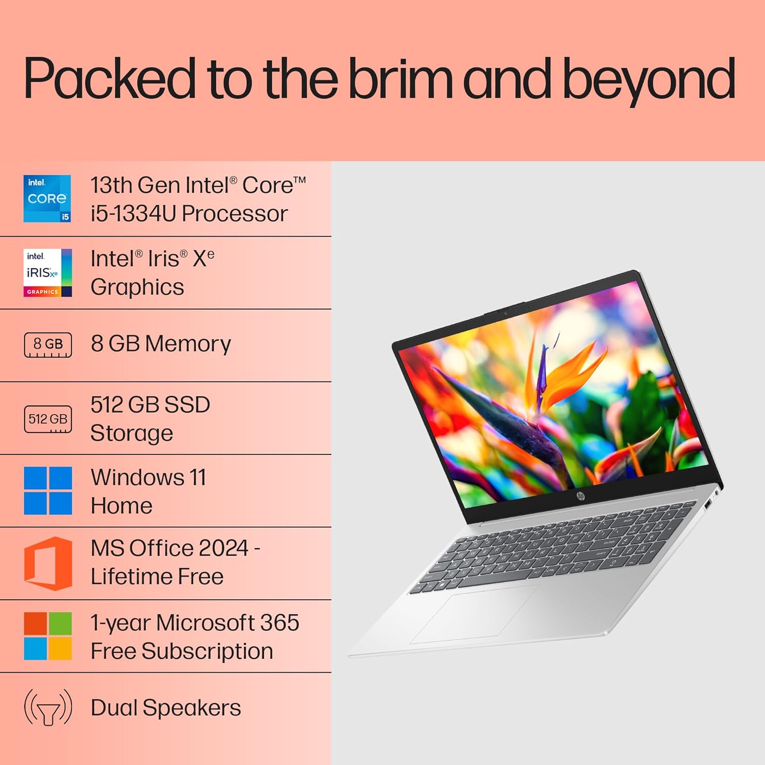 HP Laptop 15-fd0466TU 13th Gen Intel Core i5 Processor/8GB Ram/512GB S ...