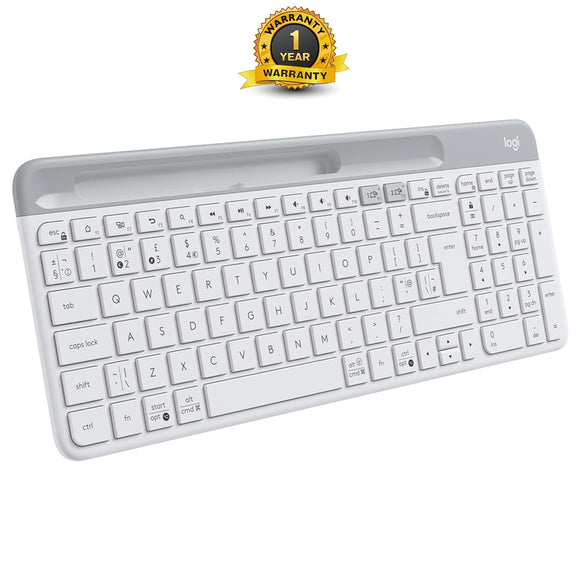 Logitech K580 Slim Multi-Device Wireless Keyboard – Bluetooth Receiver White