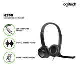 Logitech Wired Headphone H390 White