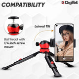 Digitek DTR-200MT 18CM Flexible & Portable Mini Tripod with Smartphone Holder & 360