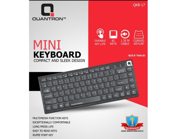 Quantron Keyboard Wired Mini QKB17 BROOT COMPUSOFT LLP JAIPUR 
