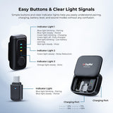 Digitek DWM 123 2-in-1 Wireless Microphone System with Charging Case & Magnetic Collar Clip, Type-C Receiver for iPhone