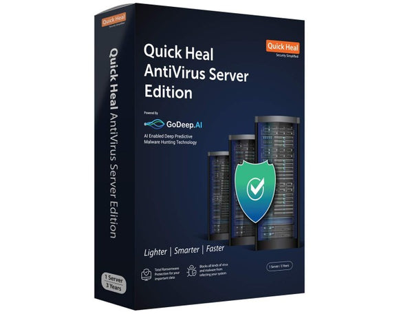 Quick Heal Antivirus Server Server EDITION 1 USER 3 YEARS ES1 QHSES1 BROOT COMPUSOFT LLP JAIPUR