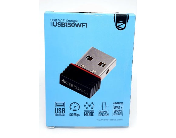 Zebronics ZEB-USB150WF 150 MBPS  WiFi USB Mini Adapter