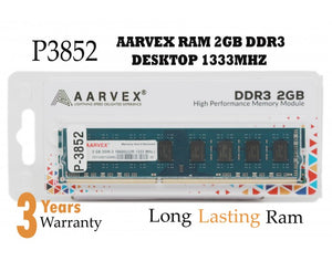 Aarvex Desktop Ram 2GB DDR3 1333 MHZ BIG PCB P3852 Broot Compusoft LLP Jaipur 