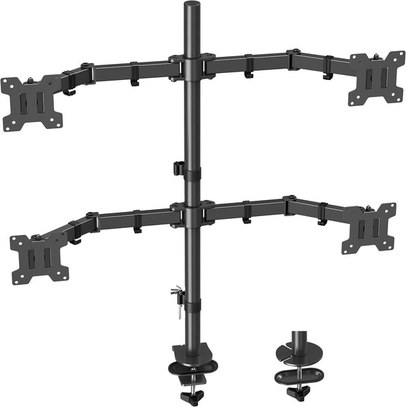 Quad Arm LED Monitor Table Mount Stand Table Top Screw Type LCD Mount Z044