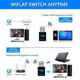 Ranz 2-in-1 USB WiFi Adapter 5G + Bluetooth 5.0 – 600 Mbps Dual Band Wireless Adapter for PC and Laptop   BROOT COMPUSOFT LLP