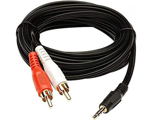 RANZ STERIO TO 2 RCA (MALE TO MALE) CABLE 1.5M