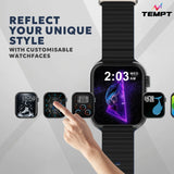 TEMPT Verge X Full Touch Unisex , SpO2 Function, Bluetooth Connectivity Smartwatch  (Blue Strap, 1.85 inch Bright IPS Display with 450 nits, Android & iOS Compatible