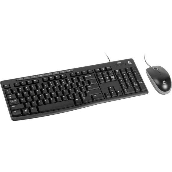 Logitech Wired Keyboard Mouse Combo MK200 Media Black