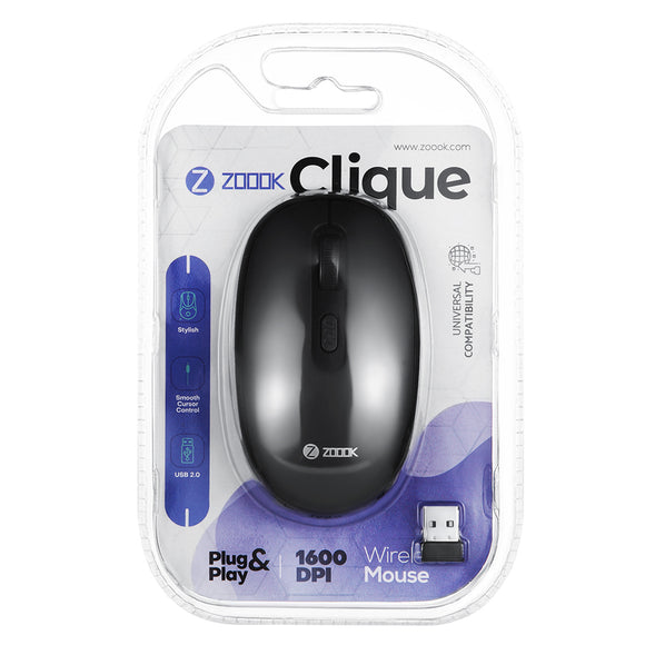 Zoook Clique Wireless Mouse, Silent Buttons, 1600 DPI Black BROOT COMPUSOFT LLP JAIPUR 