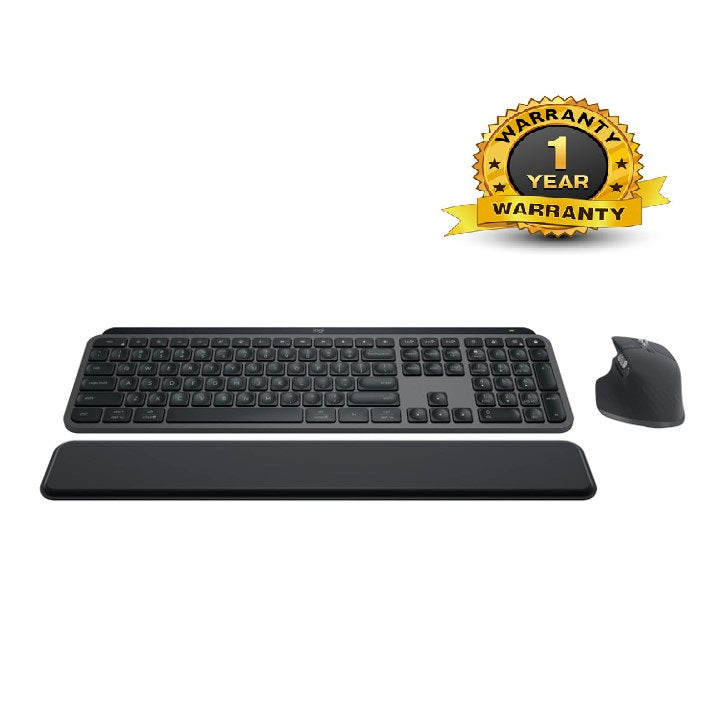 Logitech MX Keys S Combo Performance Wireless Keyboard and Mouse with Palm Rest