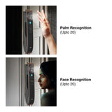 Ozone OZ-IRIS-11-LIFE STD 3D Facial Recognition Smart Door Lock with 6-way access | Door Thickness: 45-120 mm