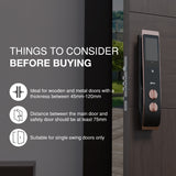 Ozone OZ-IRIS-11-LIFE STD 3D Facial Recognition Smart Door Lock with 6-way access | Door Thickness: 45-120 mm