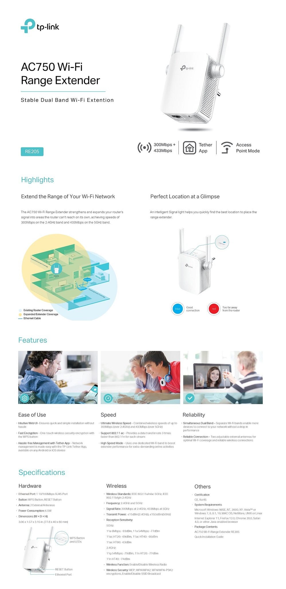 TP-Link RE205 750 mbps Range Extender – BROOT COMPUSOFT LLP