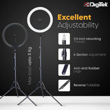 Digitek (DRL-15C RGB) LED RGB Ring Light with Stand for YouTube, Photo-Shoot, Video Shoot, Live Stream, Makeup & More, Compatible with iPhone/Android Phones & Camera