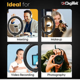Digitek (DRL-15C RGB) LED RGB Ring Light with Stand for YouTube, Photo-Shoot, Video Shoot, Live Stream, Makeup & More, Compatible with iPhone/Android Phones & Camera