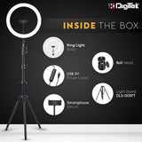 Digitek (DRL-15C RGB) LED RGB Ring Light with Stand for YouTube, Photo-Shoot, Video Shoot, Live Stream, Makeup & More, Compatible with iPhone/Android Phones & Camera