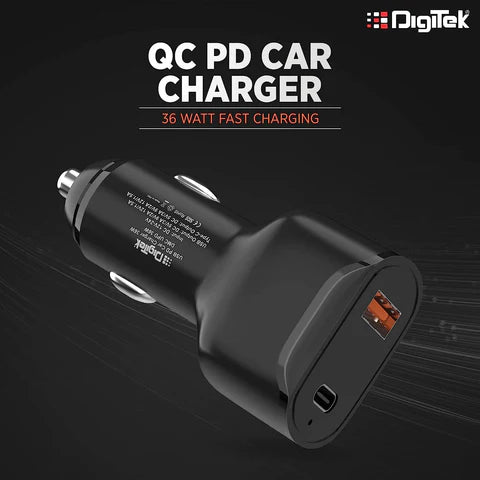 Digitek QC PD Car Charger 36W
