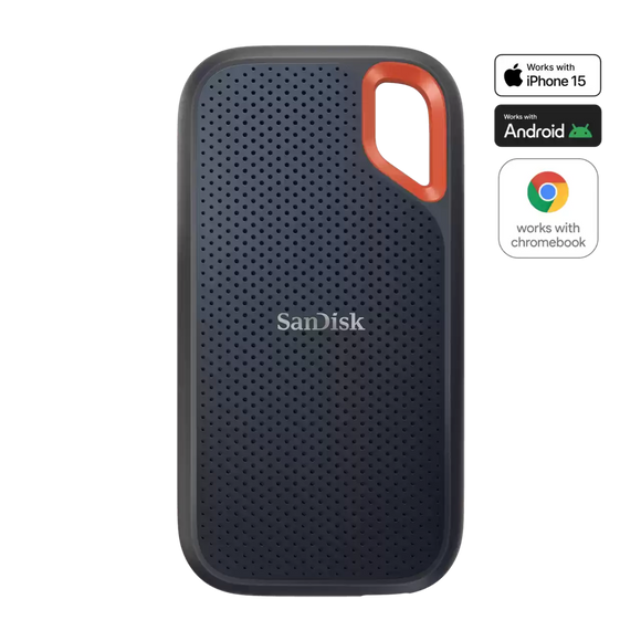 SanDisk 1TB Extreme Portable SSD 1050MB/s R, 1000MB/s W,Upto 2 Meter Drop Protection with IP55 Water/dust Resistance, HW Encryption, PC,MAC & TypeC