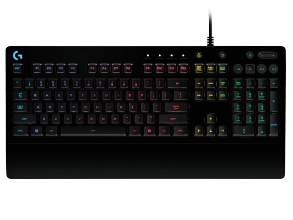 Logitech G213 PRODIGY RGB Gaming Keyboard with LIGHTSYNC RGB Backlit Keys, Spill-Resistant, Customizable Keys, Dedicated Multi-Media Keys Black