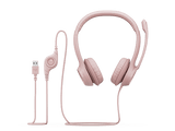 Logitech Wired Headphone H390 Rose