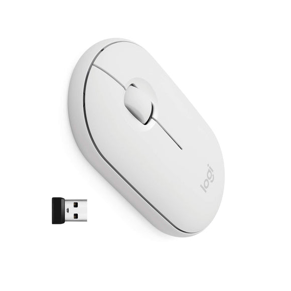 Logitech Pebble M350  Wireless Mouse with Bluetooth Off White