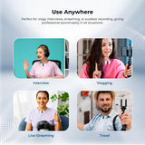 Digitek DWM 123 2-in-1 Wireless Microphone System with Charging Case & Magnetic Collar Clip, Type-C Receiver for iPhone