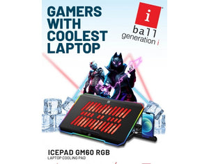 Iball Laptop Cooling Pad 16" ICEPAD GM60 6 FAN WITH RGB ICEPAD GM60 RGB BROOT COMPUSOFT LLP JAIPUR 