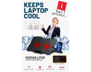 Iball Laptop Cooling Pad ICEPAD LP20 15.6" 2 FANS WITH LED BROOT COMPUSOFT LLP JAIPUR 