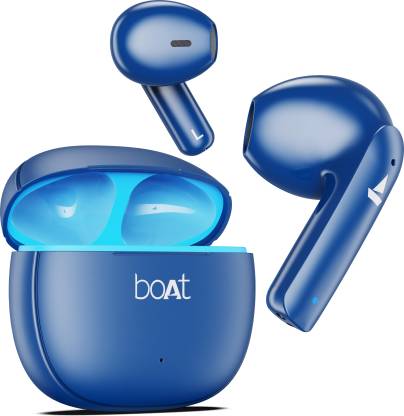boAt Airdopes 100 with 50 Hours Playback, Quad Mics ENx Technology & Beast Mode Bluetooth Headset  Opal Black, In the Ear