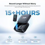 Digitek DWM 123 2-in-1 Wireless Microphone System with Charging Case & Magnetic Collar Clip, Type-C Receiver for iPhone