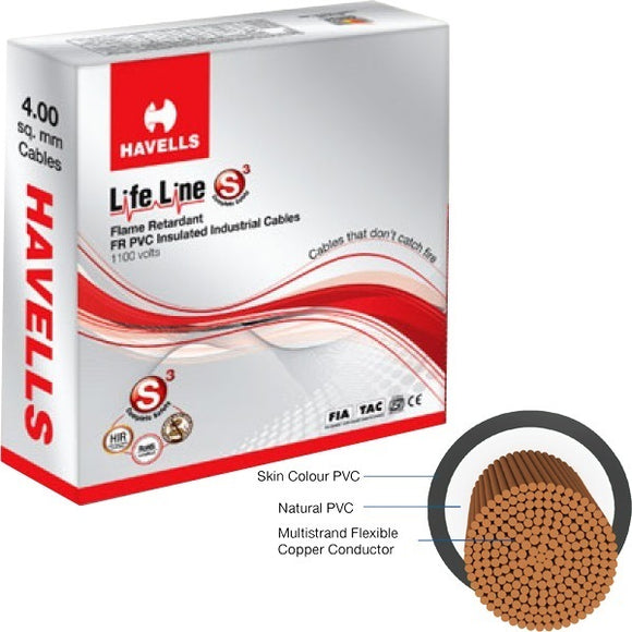 HAVELLS LIFELINE 6.00SQMM WIRE 90MTR CABLE - BROOT COMPUSOFT LLP