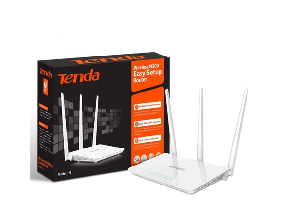 Tenda F3 Wi-Fi Router, WAN, 300mbps BROOT COMPUSOFT LLP JAIPUR