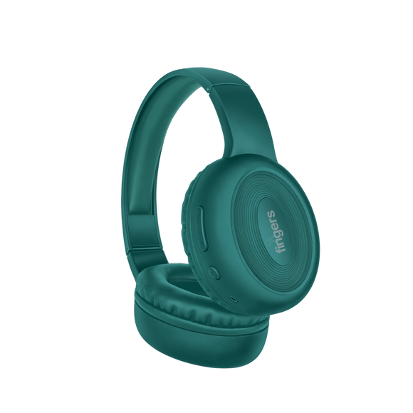 FINGERS Rock-n-Roll Lounge  TEAL Wireless Headset with 10 Hours Playback, Club-Like Bass and Built-in Mic Bluetooth FM Radio  Aux