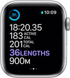 Apple Smart Watch M00D3HN/A  Series 6 GPS 44 mm Silver Aluminium Case with White Sport Band