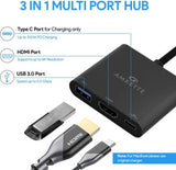 Amkette USB-C 3 in 1 Multiport Hub