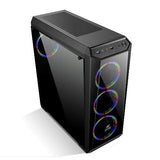 Ant Esports ICE-100TG Mid Tower Gaming Cabinet Supports ATX, Micro-ATX, Mini-ITX Motherboard with Transparent Tempered Glass Side Panel 120 mm Black Rear Fan Pre-Installed Mid Tower Cabinet
