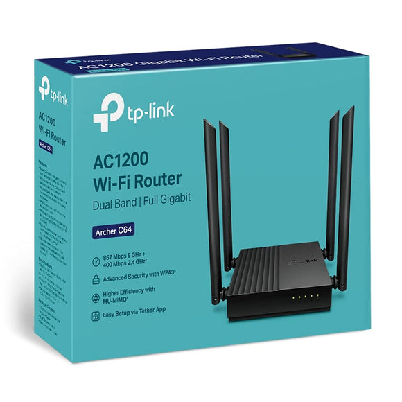 TP-Link Archer C64 AC1200 Dual-Band Gigabit Wi-Fi Router, Wireless Speed up to 1200 Mbps BROOT COMPUSOFT LLP JAIPUR 