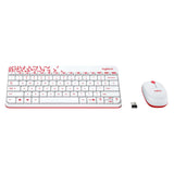 Logitech MK240 Nano Wireless Keyboard and Mouse Combo,12 Function Keys 2.4GHz Wireless, 1000DPI,Spill-Resistant Design, PC Mac-White Vivid Red