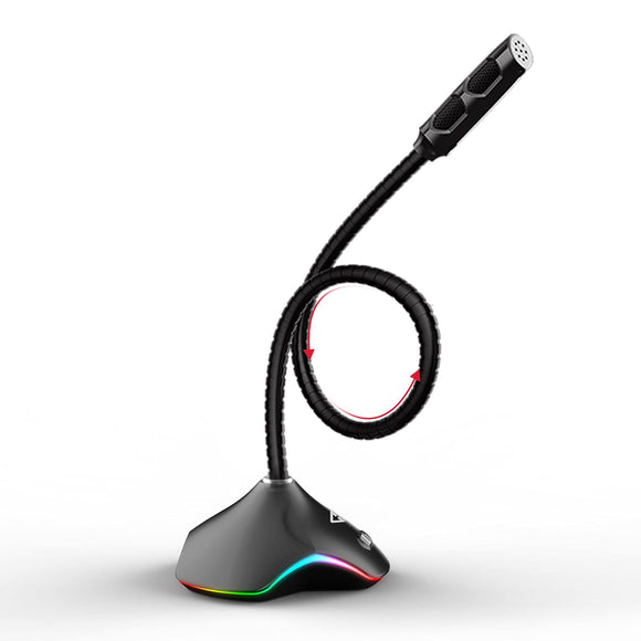 Cosmic Byte Plasma USB RGB Flexible Microphone for PC Laptops Mac with 15 RGB Effects, On Off Switch