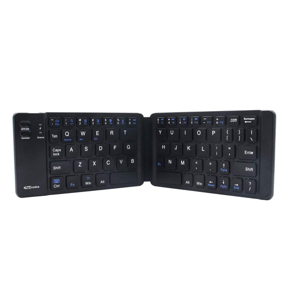Portronics Chicklet POR-973 Foldable QWERTY Keyboard, Mini Pocket Sized, Rechargeable, Bluetooth Wireless, One Touch Connect Button, for iOS, Android and Windows Tabs, Smartphones, Black