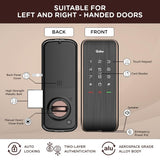 Qubo Smart Rim Lock from Hero Group 3-Way Access Pincode  RFID Access Card  BLE Mobile App Remote Access Sharing via OTP Auto Locking High Strength Bolt Copper